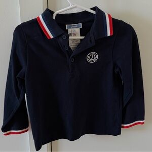 Jacadi Paris Kids Navy Long Sleeve Polo Shirt